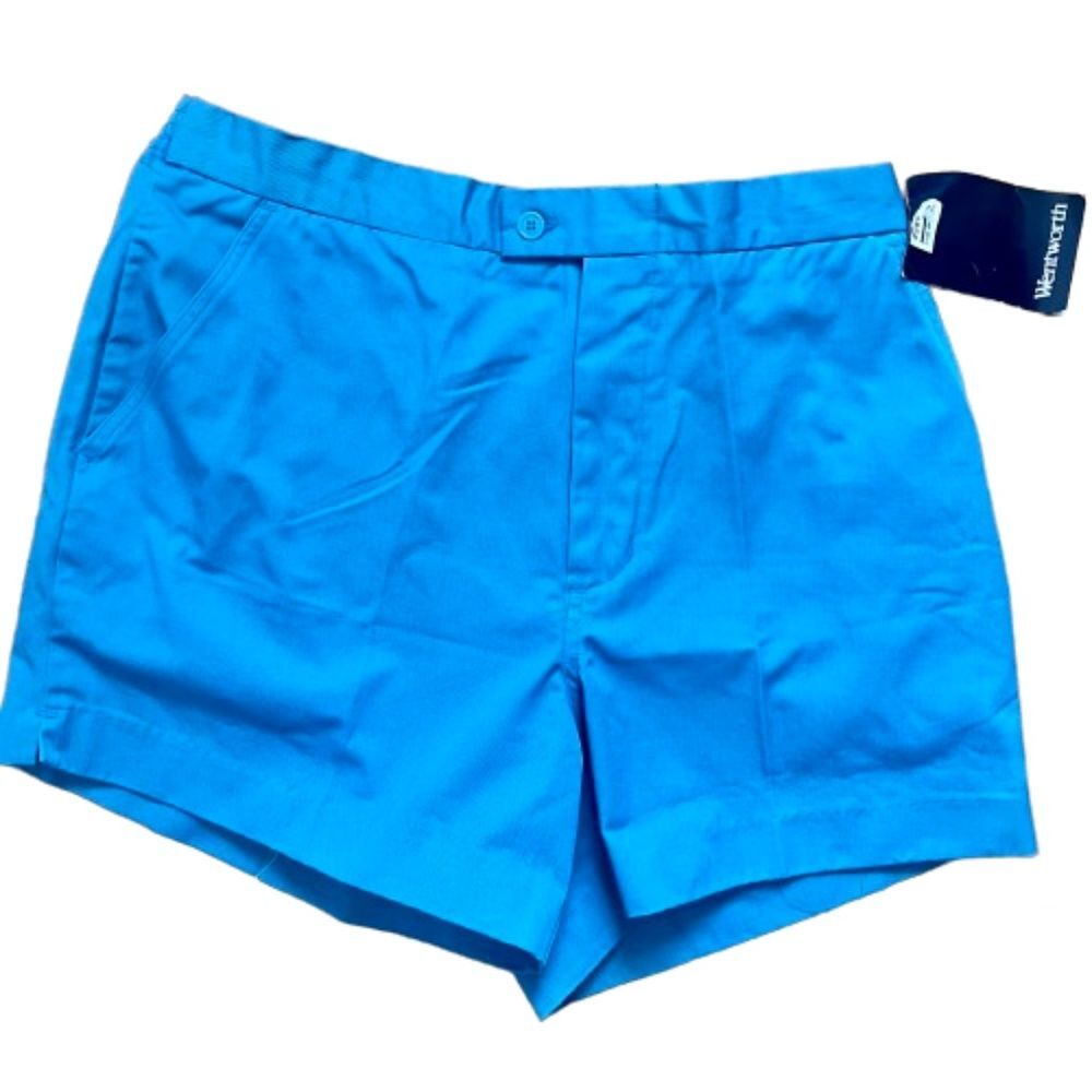 Mens Vintage shorts Size Large Retro blue chino short shorts